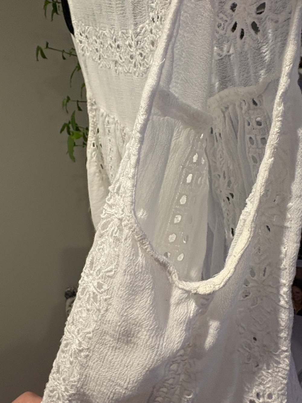 White Eyelet Sleeveless Youth Top - Elegant Summer Blouse - Picture 9 of 11